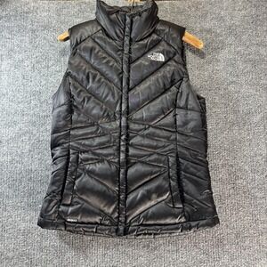 The North Face Down Vest Womens Small Black 660 Quilted Puffer Zip Insulated